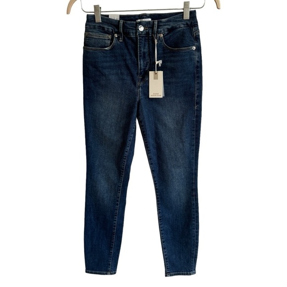 NWT Good American Good Legs Crop Extreme V Skinny Jeans, Size 6/28 - Picture 5 of 11